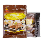 Golden Churn Chinese Five-Spices Powder in 10g packets, dry grocery spice blend with golden packaging and spice jar.