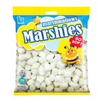 Marshies Vanilla Medium White Marshmallows in 150g package, soft confectionery snack from MARSHIES, perfect for snacking or baking.