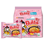 Samyang Ramen Hot Chicken Carbonara instant noodles, 130g pack, showing the spicy chicken flavor in a dry grocery product image.