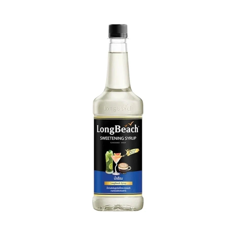 LongBeach Zero Calories Sweetening Syrup in a bottle, ideal for baking and beverages, part of the dry grocery collection.