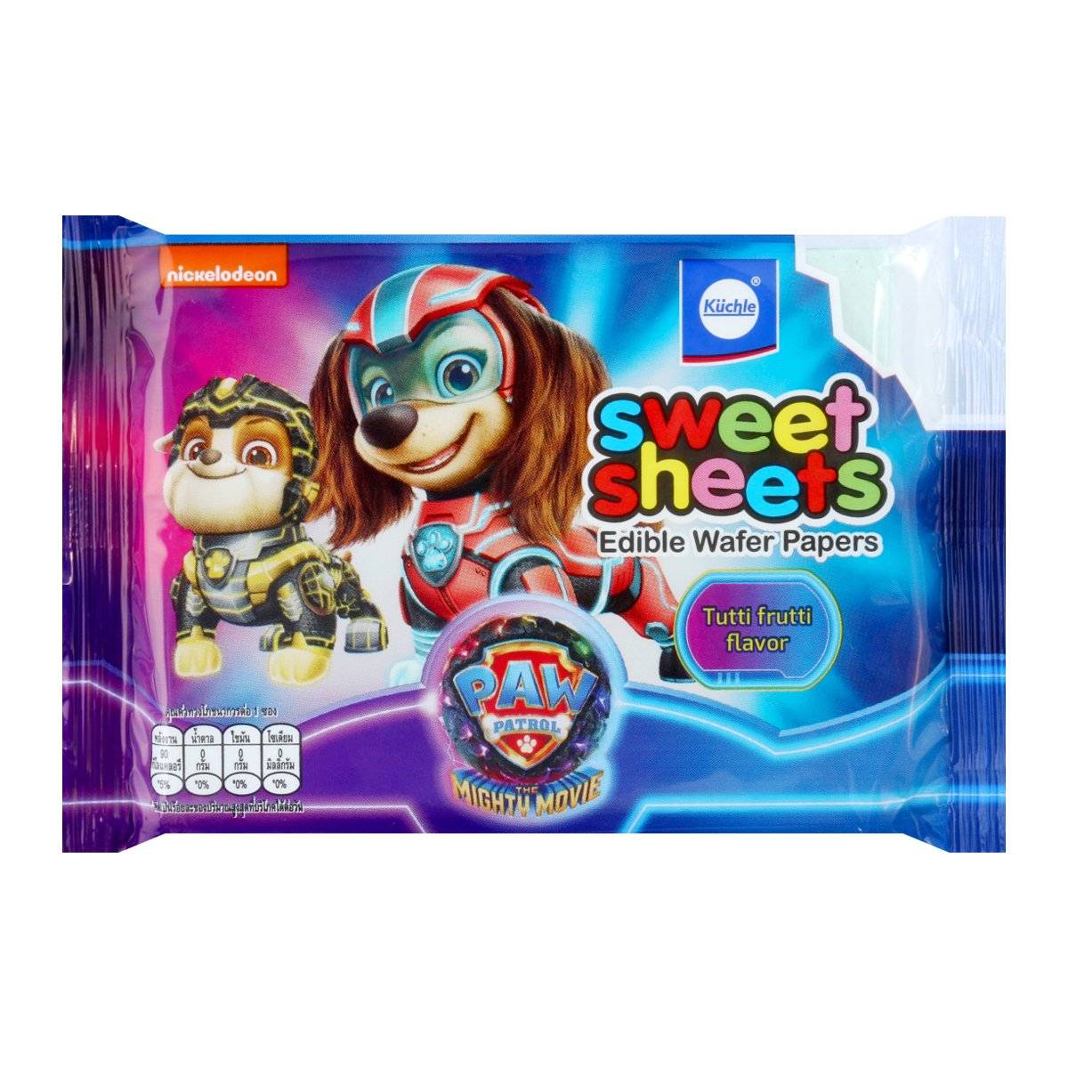 Kuchle Paw Patrol confectionery snack pack featuring colorful Paw Patrol characters on the packaging.