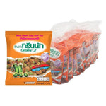 Greennut Crispy Green Peas shrimp flavor snack pack, 17g x 12, dry grocery, crunchy pea snack with shrimp seasoning.