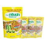 GreenNut Crispy Green Peas and Cuttlefish snack, 70g x3 packs, in colorful packaging with green peas and cuttlefish images.