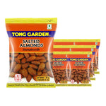 Tong Garden Salted Almonds 35g snack pack, dry grocery, showing salted almonds in a clear package.