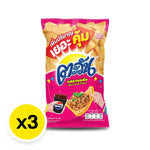 Tawan spicy larb flavor tapioca chips in 75g pack, set of three, crispy Thai snack, dry grocery snack confectionery