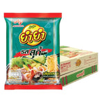 YUMYUM instant flat shaped noodles Suki 50g pack, dry grocery, displayed in a box with 30 individual packs.