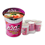 Quick Instant Noodle Cup with Chilli Paste Tom Yum flavor, 60g x6, dry grocery product featuring spicy Thai soup ingredients.