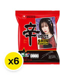 NONGSHIM Shin Ramyun instant noodle soup 120g package with spicy dried noodles and seasoning for quick, flavorful meal preparation.