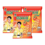 Cornae Corn Snack Tomato flavor, 46g pack, showing crispy corn snack pieces with tomato seasoning in a colorful package