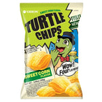 Orion Turtle Chips Sweet Corn flavor 160g, crispy snack in colorful packaging, part of dry grocery snack and confectionery selection.