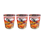 Mama Oriental Kitchen Instant Cup Noodles Kimchi Seafood flavor, dry grocery, 80g x3 packs, with noodles, kimchi, and seafood ingredients.