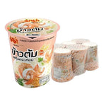 Pack of six Mama Rice Soup Shrimp Garlic 40g dry grocery sachets, showing the product packaging with shrimp and garlic illustrations.