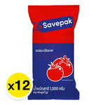 Savepak Tomato Sauce 1kg bottle, displayed in a pack of 12, for use in cooking and recipes in dry grocery section.