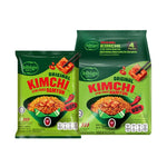 BIBIGO Bibigo Instant Noodles Stir Fried Ramyun Kimchi Flavor 122g pack, dry grocery product with spicy kimchi flavor, four packs shown.