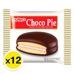 Euro Chocopie chocolate center snack, 18g, pack of 12, soft biscuit with chocolate filling, from EURO CHOCOPIE.