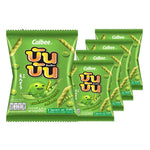 BUN BUN Green Pea Snack 60g pack, dry grocery snack with vibrant green peas in a resealable bag.