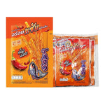 TARO Taro Sauce Coated Fish Snack with spicy cuttlefish flavor, 18g x6 pack, dry grocery snack, savory seafood confectionery.