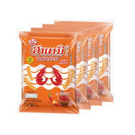 Hanami Prawn Cracker Hot & Chili snack pack, 52g x4, crispy seafood-flavored snack with spicy chili seasoning in a colorful bag