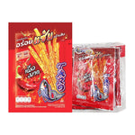 TARO Taro Sauce Coated Fish Snack in extreme hot cuttlefish flavor, 18g x6 packs, spicy seafood snack from dry grocery snack selection.