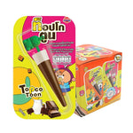 Topco Toon Chocolate Milk powder sachet, 10.5g dry grocery product with colorful cartoon design on packaging.