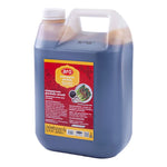 Aro concentrated oyster sauce 5kg jar, dry grocery product, with a dark brown sauce inside and label showing brand and product details.