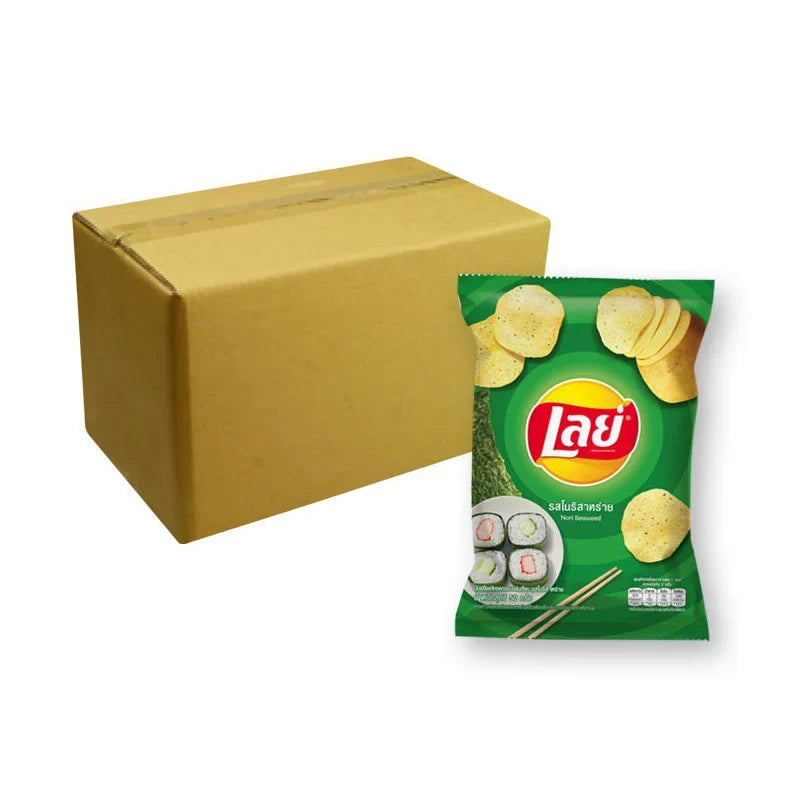 Lay's Nori Seaweed Flavored Potato Chips 48g bag, crispy snack with seaweed seasoning, ideal for dry grocery and snack lovers.