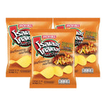 Roller Coaster BBQ flavor potato chips in a 50g bag, displayed in a pack of three, crispy snack from the dry grocery section.