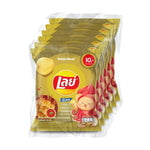 Lay's Rock Potato Chips Snack with Squid and Hot Chili flavor, 25g pack, featuring spicy, crunchy snack chips in a colorful bag.