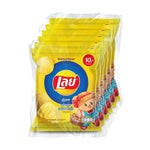 Lay's Rock Potato Chips snack in original flavor, 25g packs, showing crispy, ridged potato chips in a colorful bag.