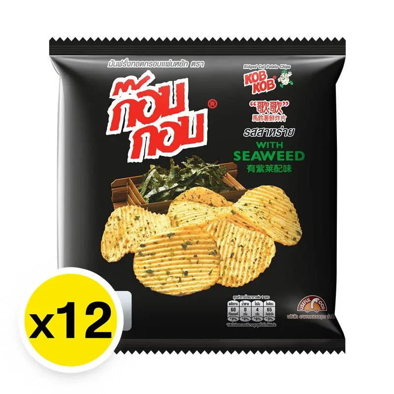 KOB Chips Seaweed snack in 12g pack, crispy dried seaweed, ideal for snacks and confectionery, by KOB KOB.
