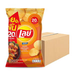 Lay's BBQ Flavored Rock Potato Chips in 48g bags, crispy snack with smoky barbecue seasoning, perfect for snack lovers.