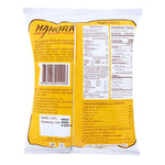 Manora Fried Prawn Crackers, 35g packages, crispy snack from MANORA brand, displayed in a row, ideal for dry grocery shopping.