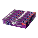Dentyne Stick Gum Blueberry flavor, 12.5g packs, 20 pieces, in blue packaging, part of snacks and confectionery selection.