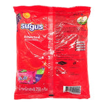 Assorted Sugus Chewy Candy Mix Fruit in colorful fruit-shaped pieces, featuring vibrant yellow, red, green, and orange candies.