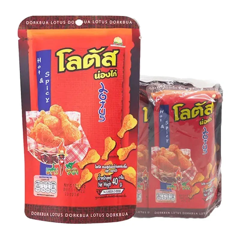 Lotus Stick Biscuit Hot & Spicy 40g x4 packs, crispy snack with spicy flavor, from Lotus brand in dry grocery and confectionery category.