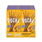 Assorted Pocky Biscuit Sticks Almond flavor in 39g packs, shown in a box, popular snack from POCKY in dry grocery and confectionery.