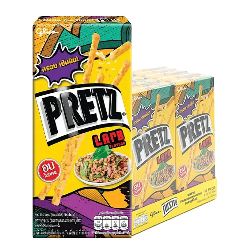 PRETZ Pretz Larb 22g snack pack, dry grocery snack with flavorful Larb seasoning, in a pack of 10.