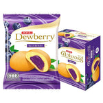 Dewberry Puff Cake Blueberry snack in 15g package, dry grocery confectionery with blueberry flavor and crispy puff texture