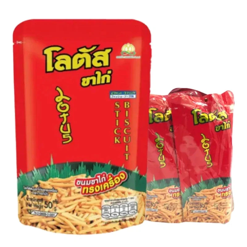 Lotus Stick Biscuit 50g pack showing four individually wrapped biscuits, a popular snack from LOTUS in dry grocery and confectionery.