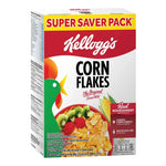 Kellogg's Corn Flakes cereal box, 500g package, featuring the classic yellow cornflakes design on the front.