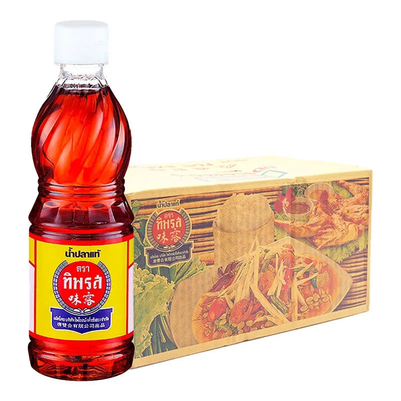 Tiparos Fish Sauce 300ml bottles, Asian cooking condiment, arranged in a box, rich flavor for seafood and stir-fry dishes