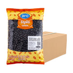 A bundle of six 500g packs of ARO black beans in clear packaging, ready for cooking and healthy meal prep.
