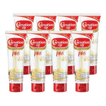 CARNATION Carnation Plus sweetened condensed milk tube, 180g, stacked in a pack of eight for baking and desserts.