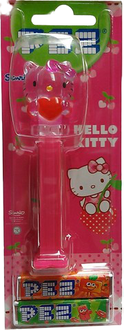 Pez candy and toy dispenser with colorful Pez candies inside, featuring the iconic Pez brand logo and packaging design.