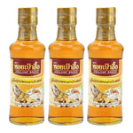 Three bottles of ABALONE Abalone All Purpose Sauce 200ml, featuring the sauce's label and clear glass bottles.