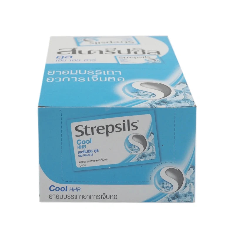 Strepsils Throat Lozenges Cool HHR in a box, sugar-free throat soothing lozenges from STREPSILS for dry grocery and confectionery.