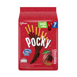 Pocky Share Pack Chocolate 140g, Japanese snack with biscuit sticks coated in rich chocolate, displayed in a share-sized package.