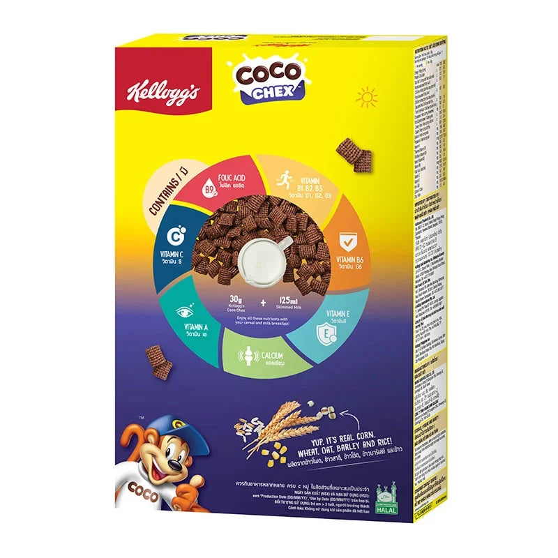 Kellogg's Coco Chex cereal in a 330g box, dry grocery product with a colorful cereal box featuring chocolate and coconut design.