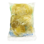 Savepak Green Mustard Pickled 1kg in a plastic jar, showcasing vibrant green mustard seeds in pickled form.