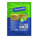 Savepak Green Mustard Pickled in 1kg package, dry grocery product with vibrant green mustard seeds and pickled appearance.